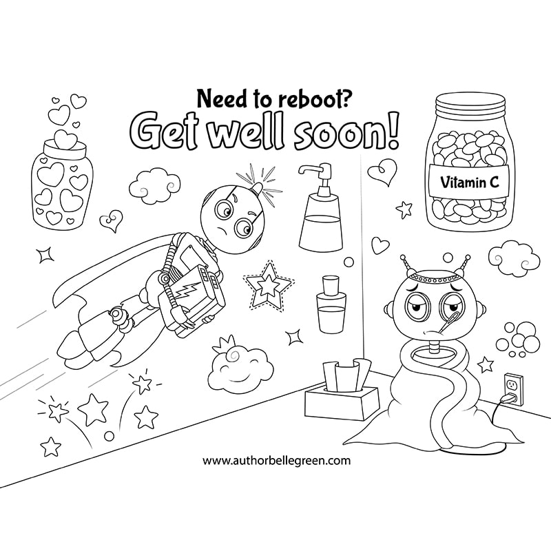 get well soon coloring pages